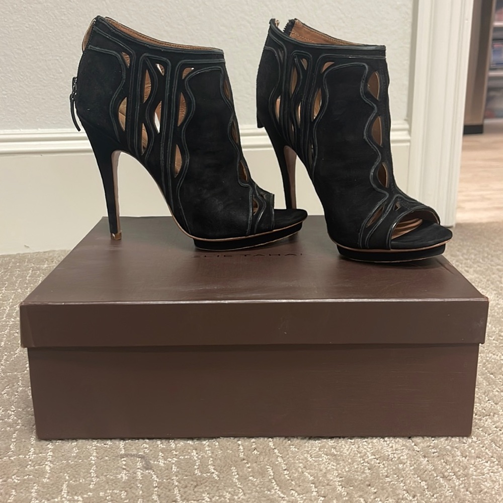 Elie Tahari Open Toe Booties